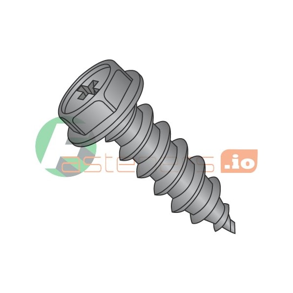 Newport Fasteners Sheet Metal Screw, #8 x 1 in, Black Oxide Steel
